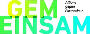 Logo/Symbolbild der Alleinanz gegen Einsamkeit. "GEMEINSAM" als Wortbild