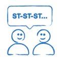 Peerberatung rund um das Leben mit Stottern Symbolgrafik für die Peerberatung stotternder Menschen